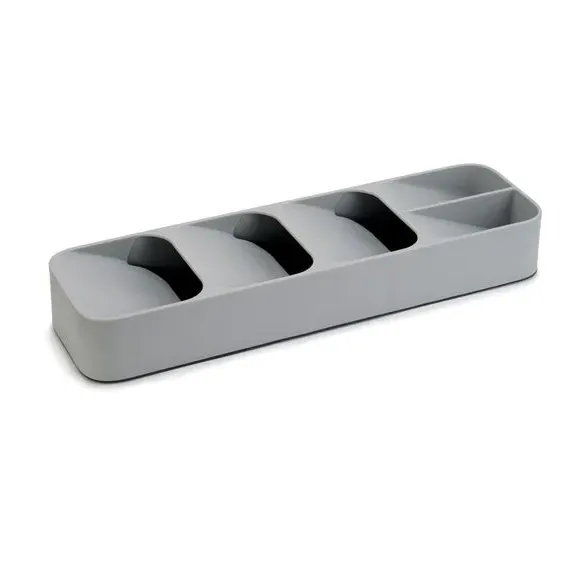 Compact Cutlery Organiser - Grey, Plastic