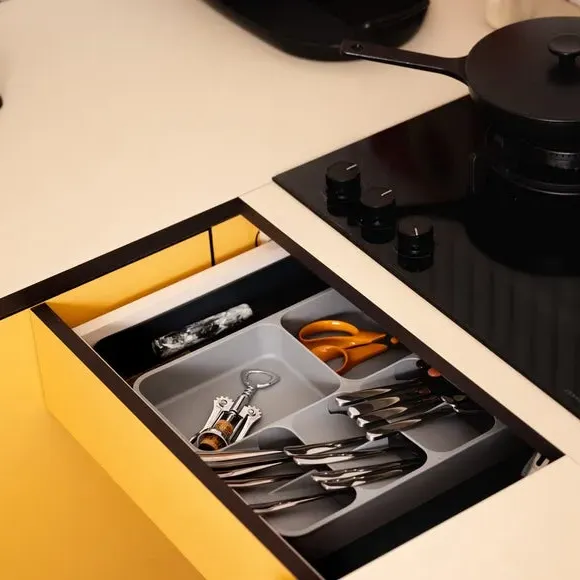 Expanding Drawer Organiser with Compartments - Grey