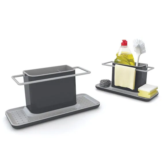 Large Kitchen Caddy with Drainage - Grey