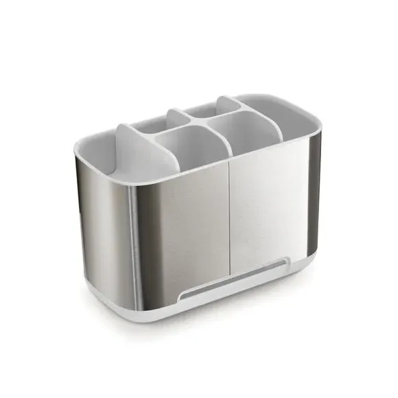 Large Toothbrush Caddy - Grey, Stainless Steel