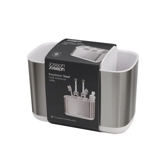Large Toothbrush Caddy - Grey, Stainless Steel