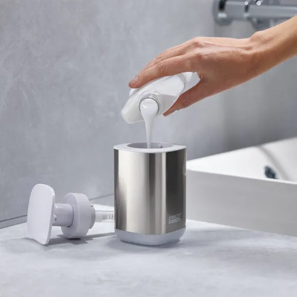 Steel Soap Dispenser - White, Stainless Steel image