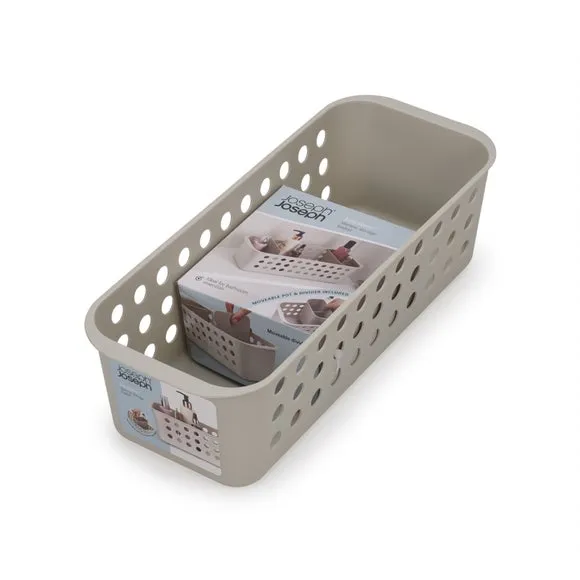 Storage Basket with Removable Tray - Ecru