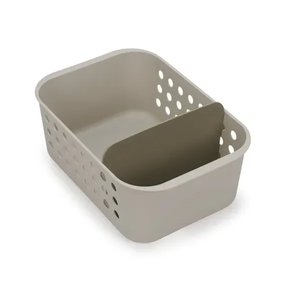 Storage Basket with Removable Tray - Ecru
