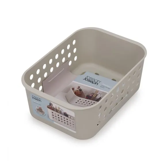 Storage Basket with Removable Tray - Ecru