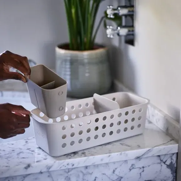 Storage Basket with Removable Tray - Ecru image