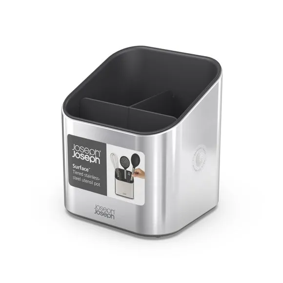 Tiered Utensil Pot - Grey, Stainless Steel