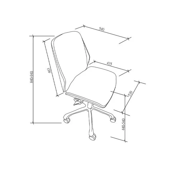Armless Office Chair with Tilt - Grey