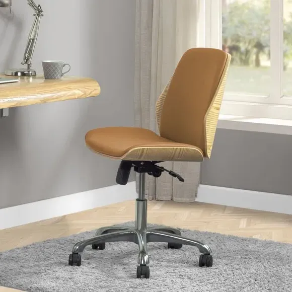 Armless Office Chair with Tilt - Oak