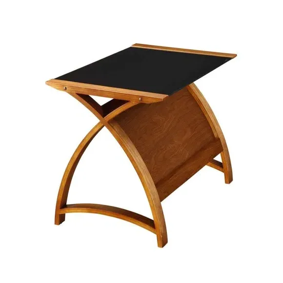 Curved Desk with Modesty Panel - Walnut, Wood