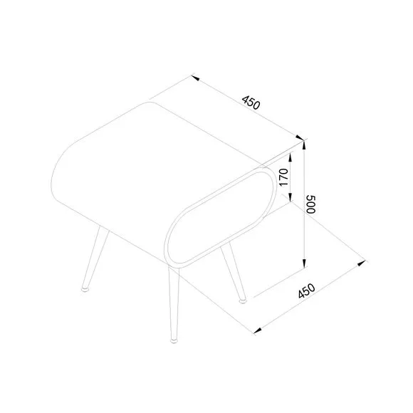Side Table with Storage - Black, Wood Veneer