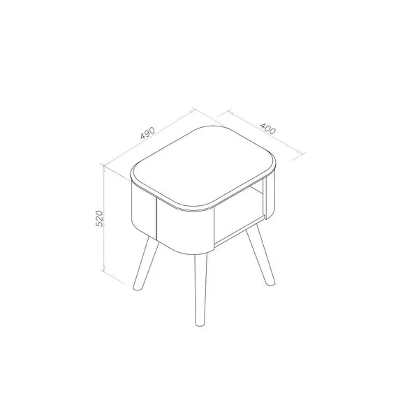 Side Table with Storage - Oak, Wood Veneer