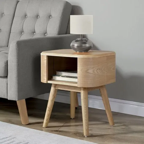Side Table with Storage - Oak, Wood Veneer image
