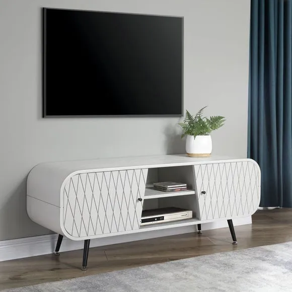 TV Stand with Lattice Doors - Grey image