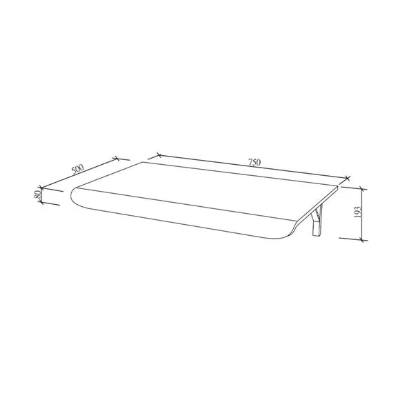 Wall Mounted Desk with Fold-Away - Oak, Wood