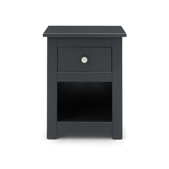 1-Drawer Bedside Table - Dark Grey, Pine image