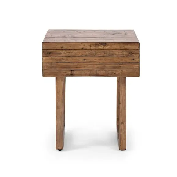 1 Drawer Lamp Table - Brown, Reclaimed Wood