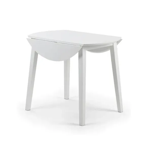 2-4 Seater Round Drop Leaf Dining Table - Grey
