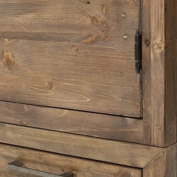 2-Door Wardrobe with Drawer - Pine