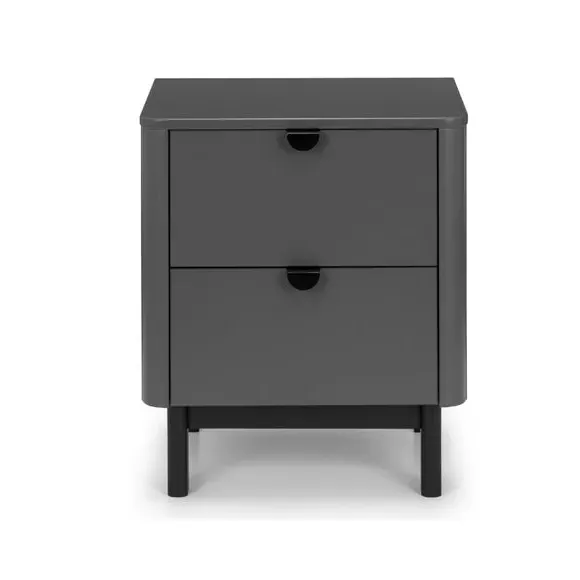 2-Drawer Bedside Table - Grey, Wood