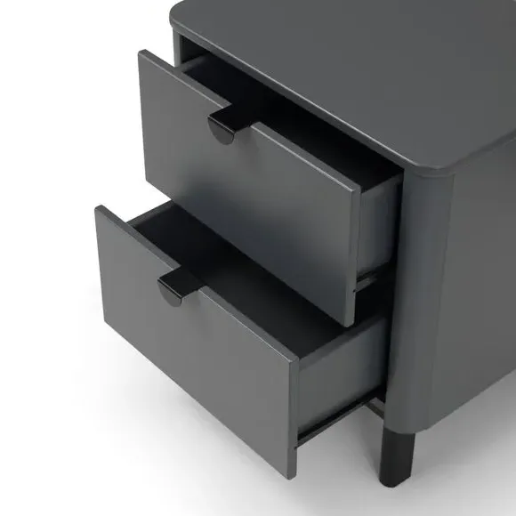 2-Drawer Bedside Table - Grey, Wood