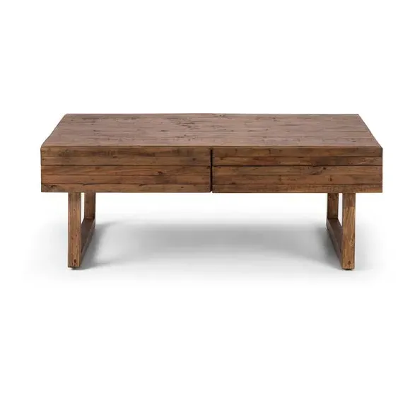 2-Drawer Coffee Table - Brown, Reclaimed Wood