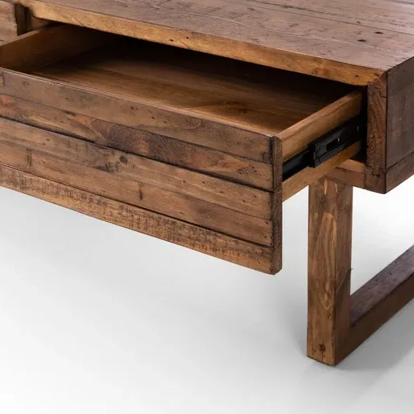 2 Drawer Coffee Table - Brown, Reclaimed Wood