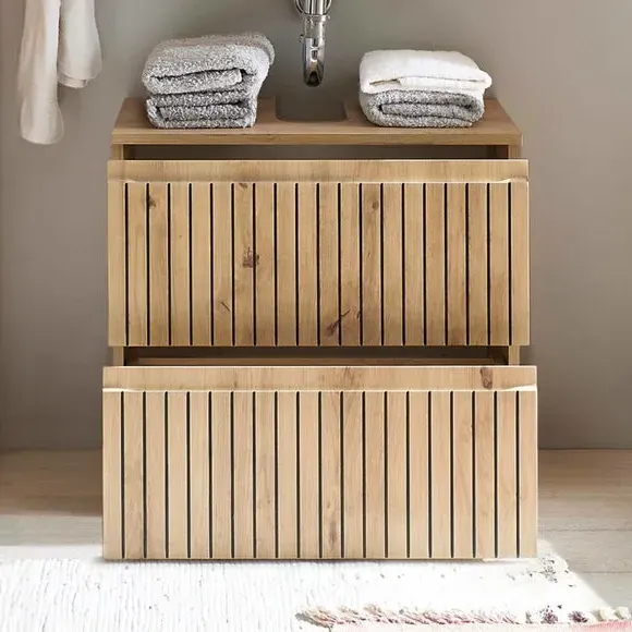 2-Drawer Under Sink Cabinet - Brown, Wood Effect