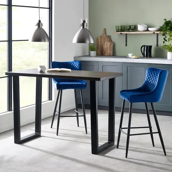2-Seater Bar Table with Trapeze Legs - Oak