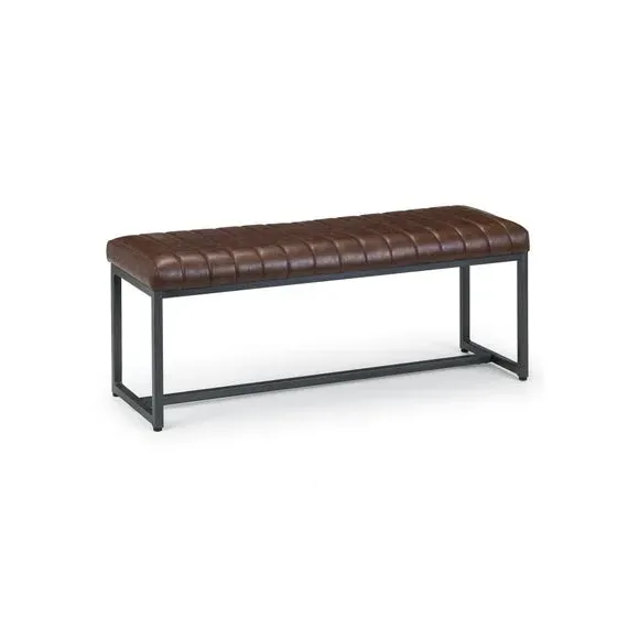 2-Seater Dining Bench - Brown, Faux Leather