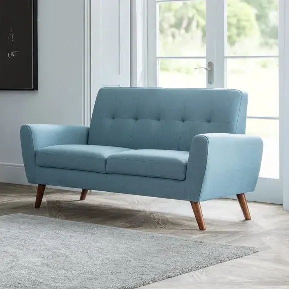 2-Seater Sofa with Deep Seat - Blue, Linen