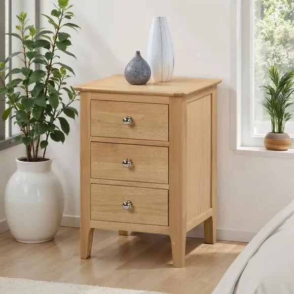 3-Drawer Bedside Table - Light Oak image