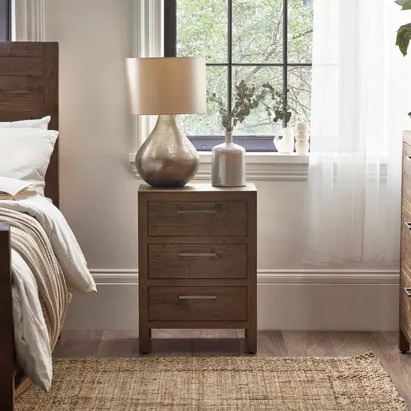 3-Drawer Bedside Table - Pine image