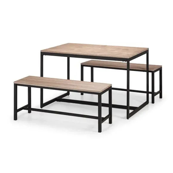 3-Seater Dining Bench - Sonoma Oak, Metal Frame
