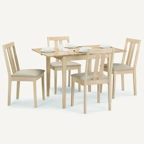 4-6 Seater Extendable Dining Set - Natural Wood