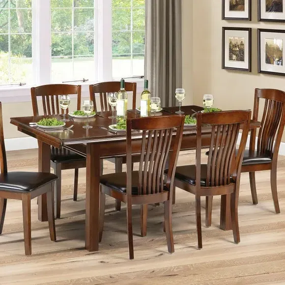 4-6 Seater Extendable Dining Table - Brown, Hardwood image