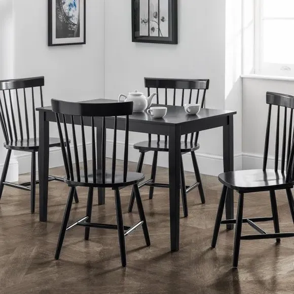 4-Piece Dining Chair Set - Black, Hardwood image