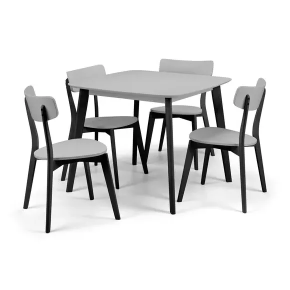 4-Piece Dining Chair Set - Grey, Hardwood
