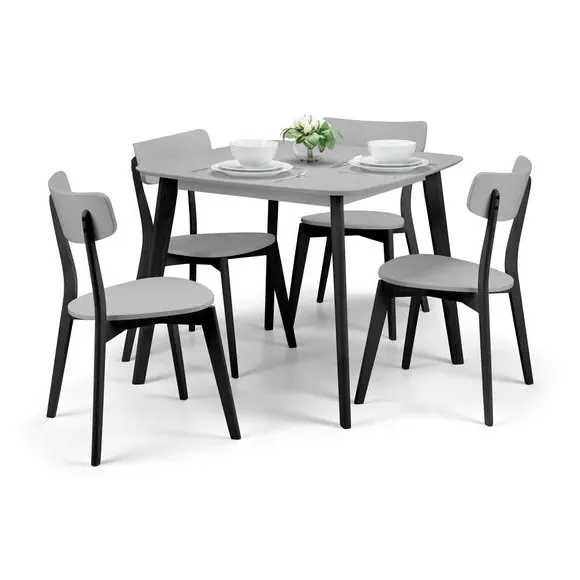 4-Piece Dining Chair Set - Grey, Hardwood