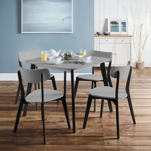 4-Piece Dining Chair Set - Grey, Hardwood