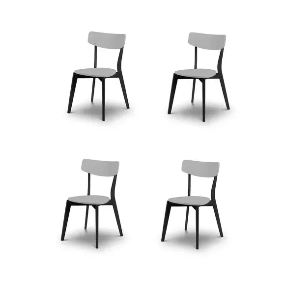 4-Piece Dining Chair Set - Grey, Hardwood image