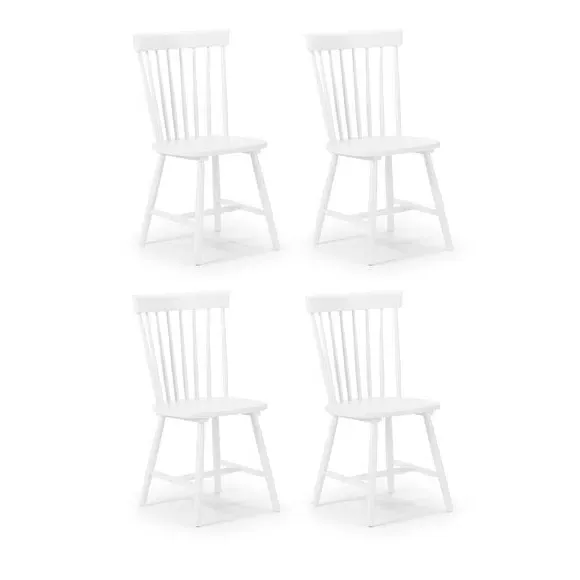 4-Piece Dining Chair Set - White, Hardwood