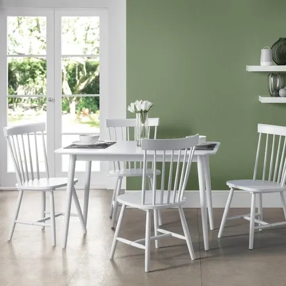 4-Piece Dining Chair Set - White, Hardwood