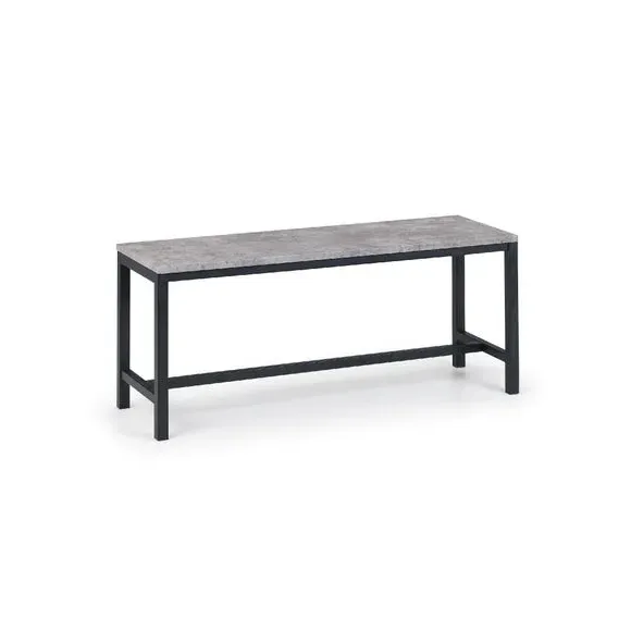 4-Seater Dining Set with Bench - Grey, Metal