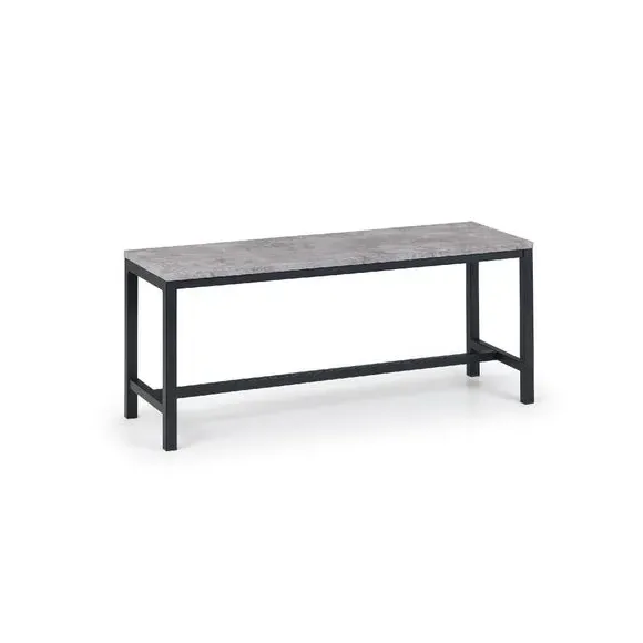 4-Seater Dining Set with Bench - Grey, Metal