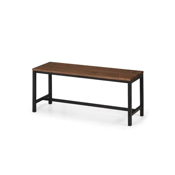 4-Seater Dining Set with Bench - Walnut, Metal