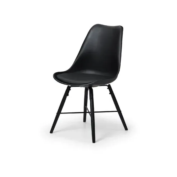 4-Seater Dining Set with Chairs - Black, Metal