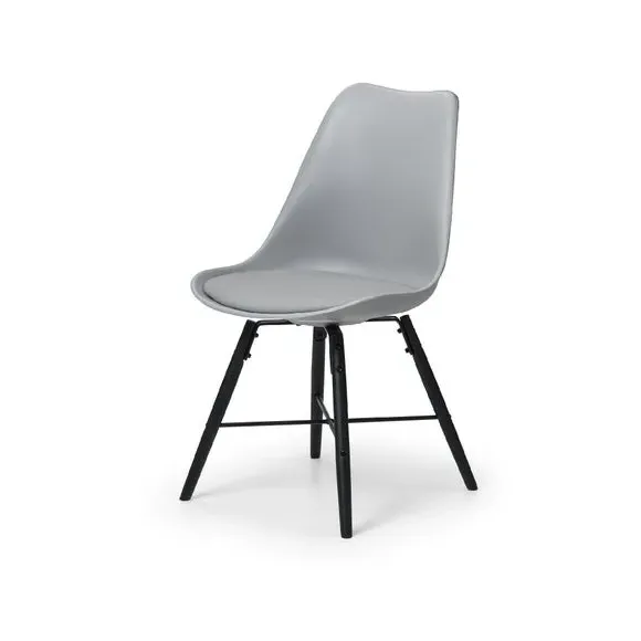 4-Seater Dining Set with Chairs - Grey, Metal