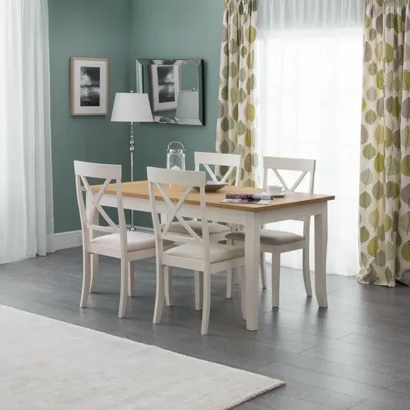 4-Seater Dining Set with Chairs - Ivory, Wood image