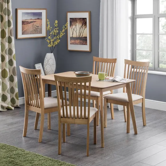 4-Seater Dining Set with Chairs - Oak Veneer image